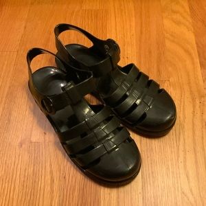 American Apparel jelly sandals in black